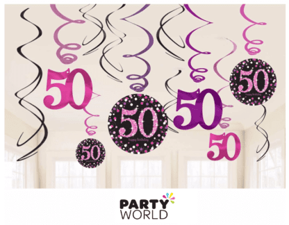 50th pink swirls