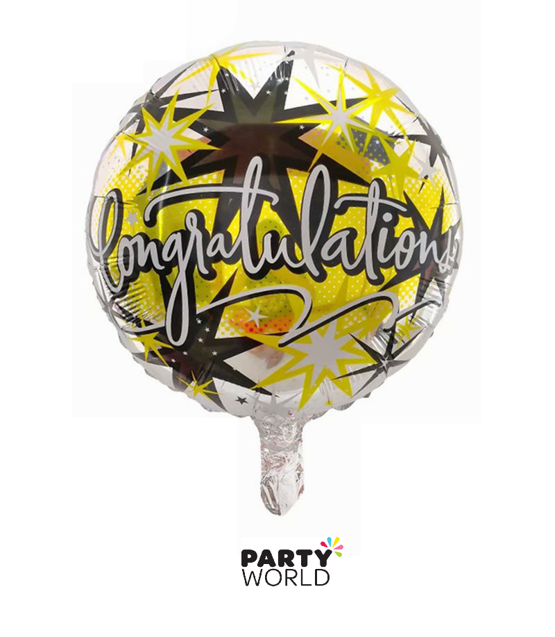 Congratulations 45cm Round Foil Balloon Party Decoration Helium Celebration 