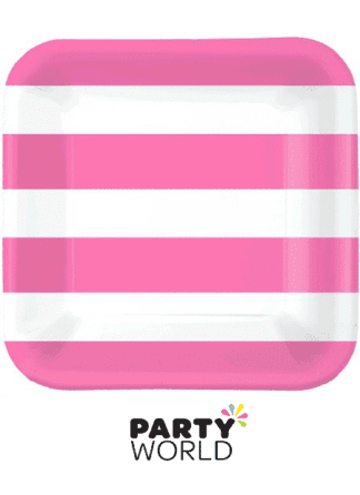 pink stripe plates