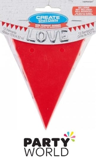 Apple Red Mini Paper Pennant Banner