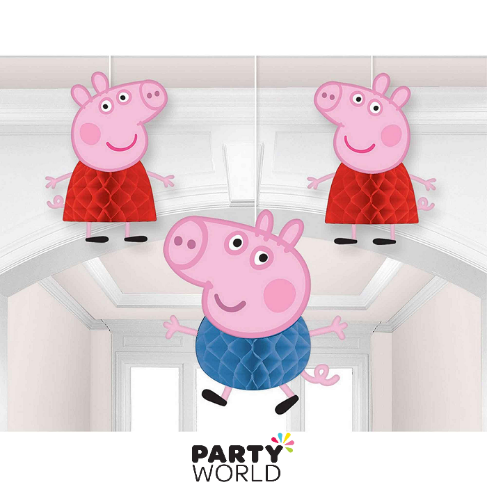 World　Peppa　Decorations　(3pk)　Pig　Honeycomb　Party