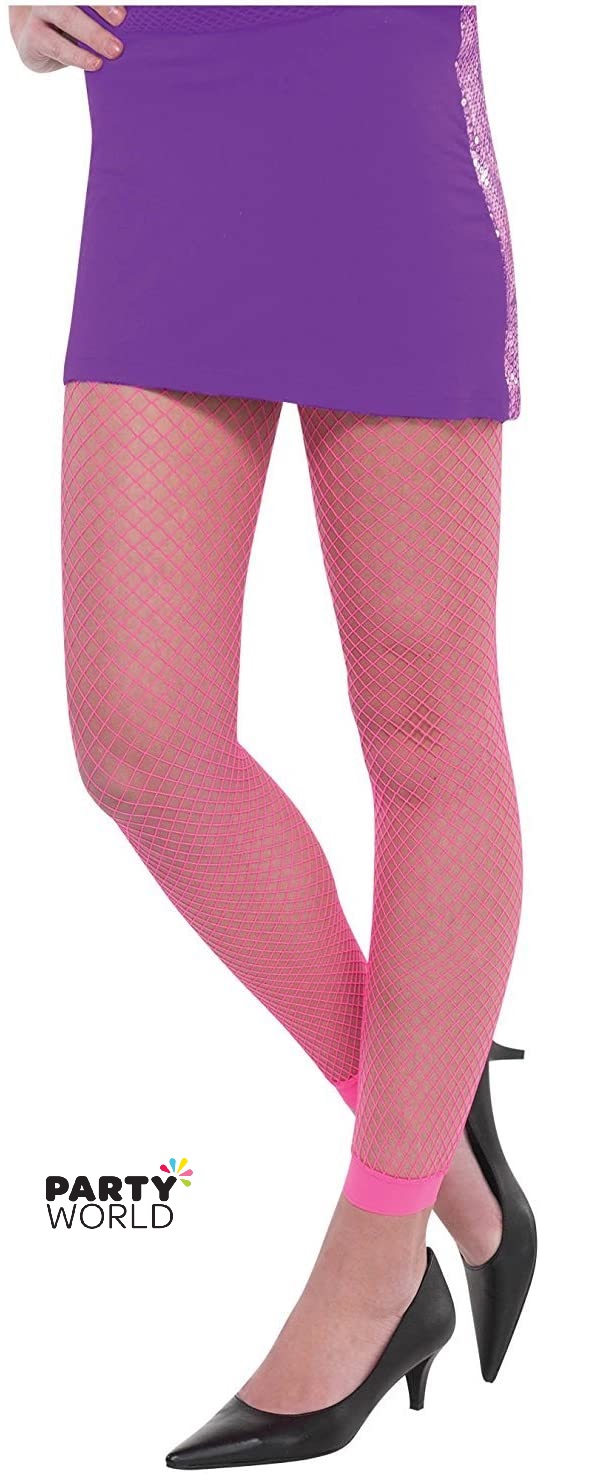 Neon Pink Fishnet Leggings