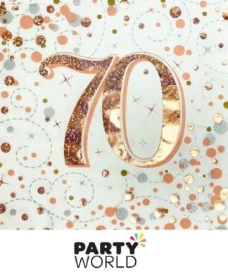 70th Rose Gold Sparkling Fizz Luncheon Napkins (16)