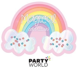 Magical Rainbow Birthday Shaped Large Invitations (8)