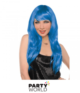 blue long wig