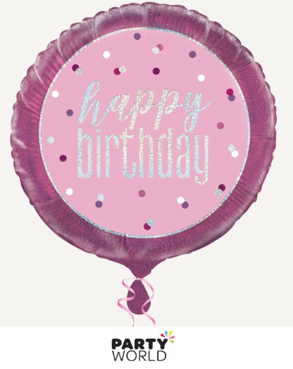 pink birthday foil balloon