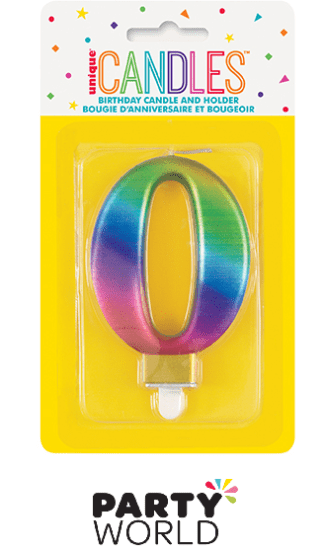 rainbow number candle 0