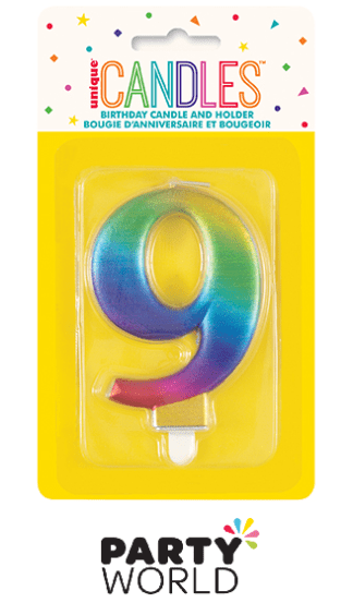 rainbow number candle 9