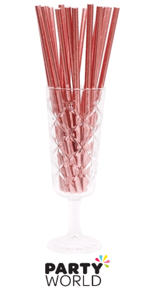rose gold foil straws