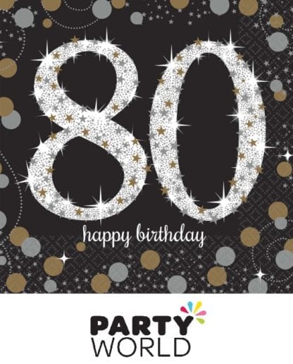 80th Birthday Sparkling Celebration Beverage Napkins (16)