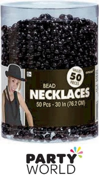Bead Necklaces - Black (50)