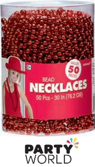 Bead Necklaces - Red (50)