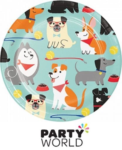 Dog Party 7in Round Paper Plates (8)