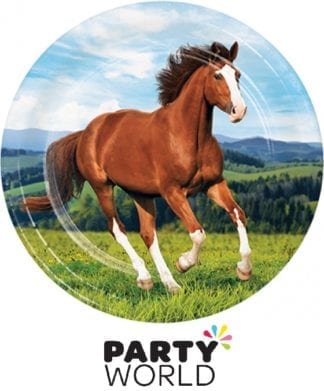 Horse and Pony Paper 9 inch Dinner Plates (8)