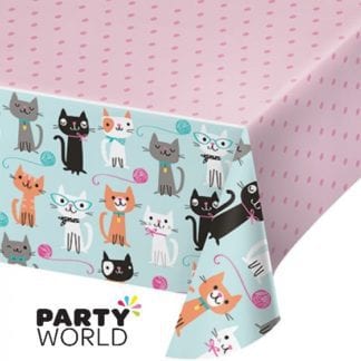 Purr-Fect Party Plastic Tablecover