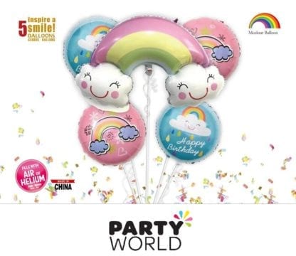 Rainbow Party Foil Balloon Set (5)