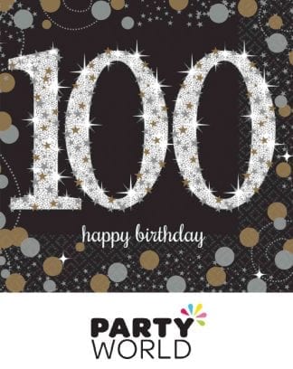 Sparkling Celebration 100th Birthday Beverage Napkins (16pk)