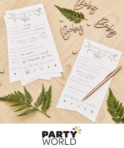 Botanical Hey Baby Shower Party Advice Cards (10)