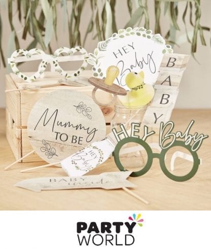 Botanical Hey Baby Shower Party Photo Booth Props (10)