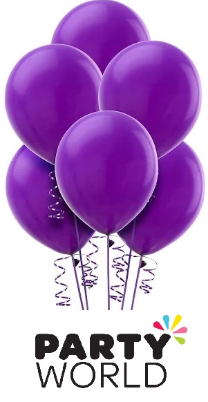 Budget 30cm Purple Latex Balloons (20pcs)