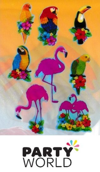 Flamingo And Tropical Bird Paper Cutout Decorations (8)