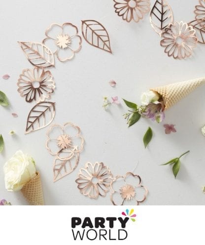 Rose Gold Ditsy Floral Party Garland