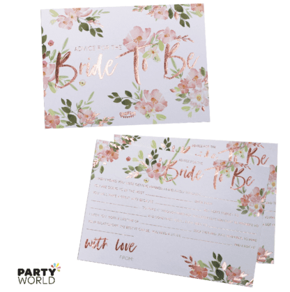 bride to be advice cards