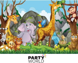 jungle party backdrop animal bithday theme