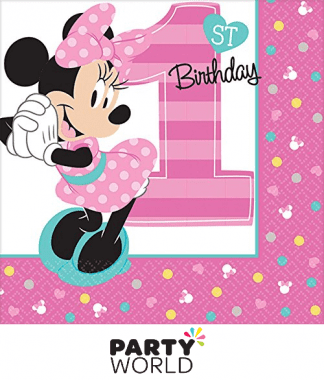 minnie mouse 1st birthday napkins