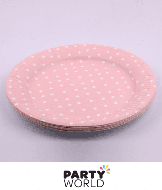 pink dotty plates