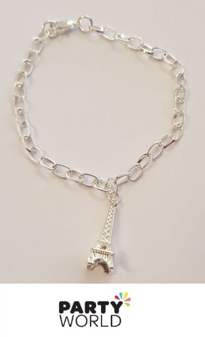 silver eiffel tower bracelet