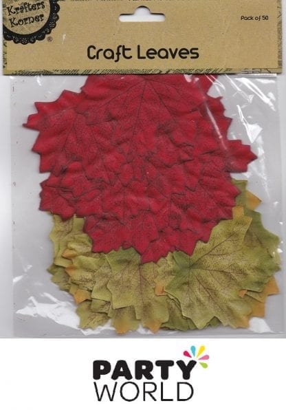 Craft Leaves Red And Green - Pack Of 50