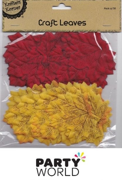 Craft Leaves Red And Orange - Pack Of 50