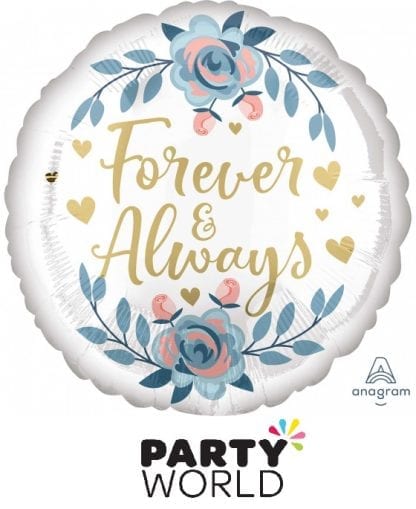 Forever And Always Gold Floral Foil Balloon