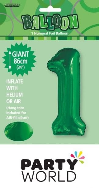 Giant Emerald Green Foil Number Balloon - 1