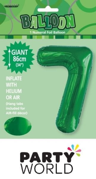 Giant Emerald Green Foil Number Balloon - 7
