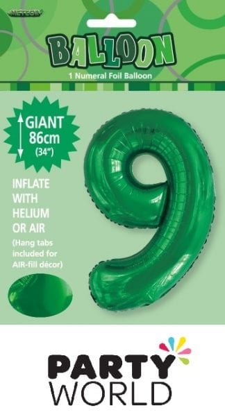 Giant Emerald Green Foil Number Balloon - 9