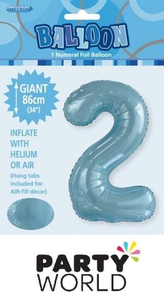 Giant Powder Blue Foil Number Balloon - 2