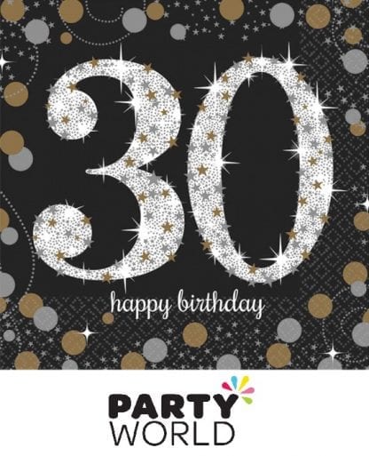Sparkling Celebration Happy Birthday Beverage Napkins 30th (16)
