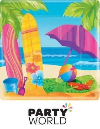 Surfs Up Beach Party Square Paper Plates (8)