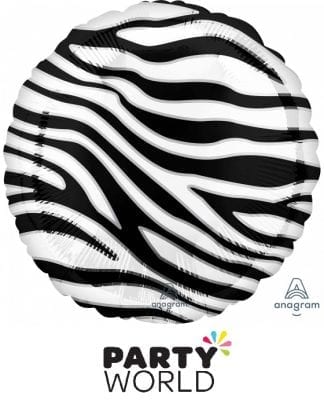 Zebra Print Foil 43cm Party Balloon