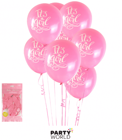pink its a girl balloons