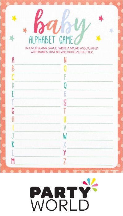 Alphabet A-Z Baby Shower Party Game 