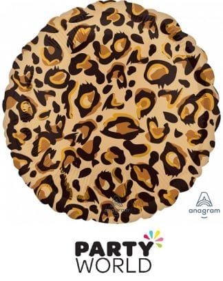 Leopard Print Round Foil Balloon