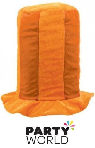 Orange Tall Soft Cloth Top Hat
