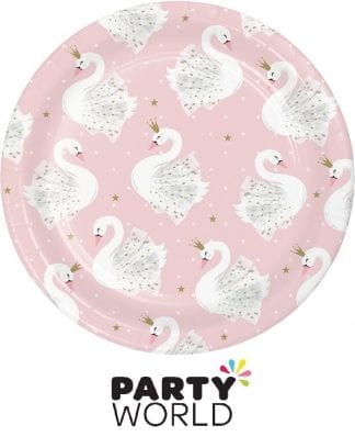 Stylish Swan Party Paper 7inch Plates (8)