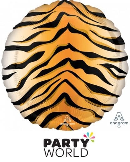 Tiger Print Safari Party Foil Round Balloon