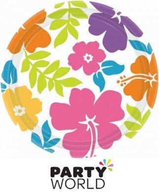 Tropical Hibiscus Party 9inch Paper Plates (8)