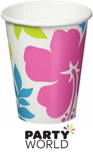 Tropical Hibiscus Party Paper 9oz Cups (8)
