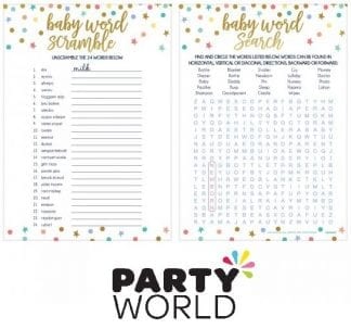 Word Scramble And Word Search Baby Shower Game